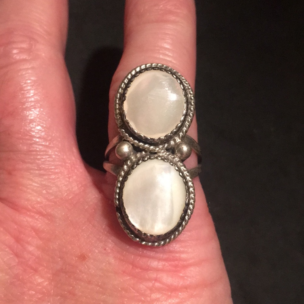 Sterling Silver Vintage 925 Navajo Mother Of Pearl